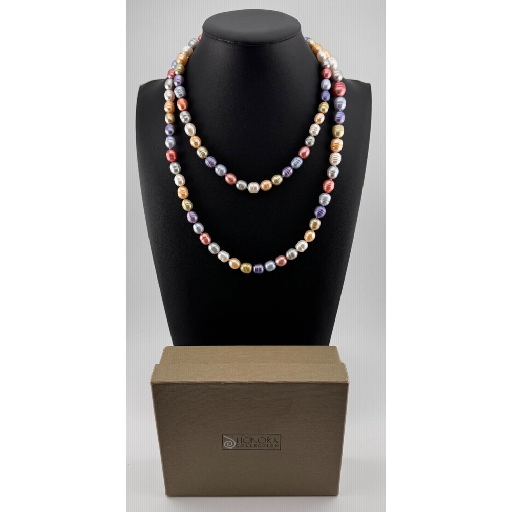 36” Multicolor Cultured Pearl Necklace 925 Sterling Silver Wildflower Honora‎